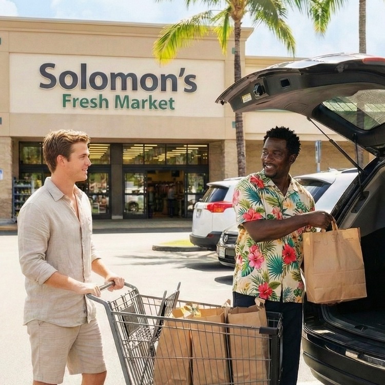 A professional Nassau Bahamas Airbnb taxi pickup at a private vacation rental villa.